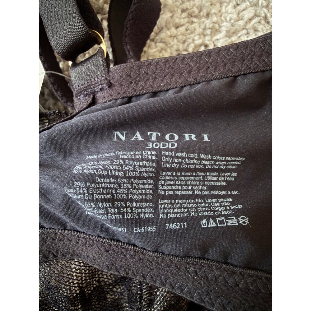 Natori Statement Underwire Bra Black Cafe Lace 30DD NWT - Picture 4 of 4